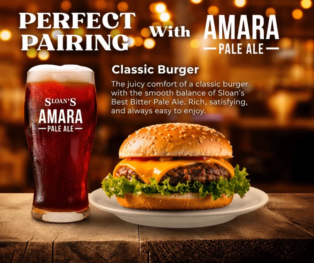 Sloans Pale Ale Burger Food Pairing