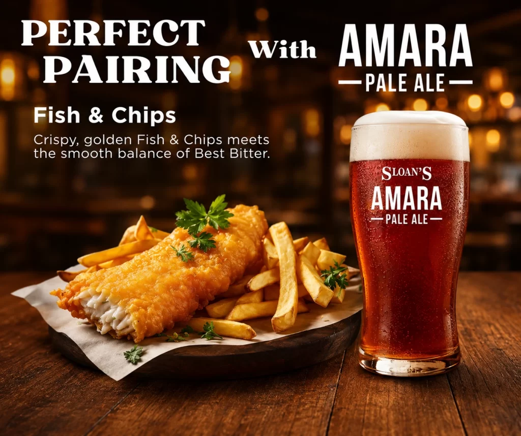 Sloan's Pale Ale fish and chips food pairing