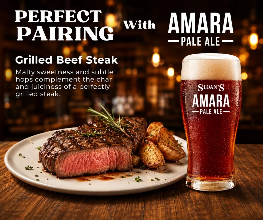 Sloan's Pale Ale beef steak food pairing